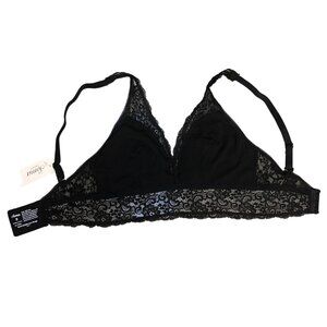 NEW Soma Black Lace Plunge Bralette Small Adjustable Straps Nylon/Spandex Comfy
